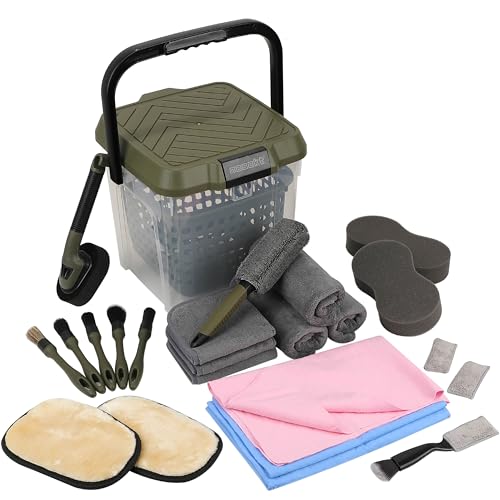 Amazon | [ネセクト] 洗車セット25点 耐荷重100kg 踏み台バケツ＆収納